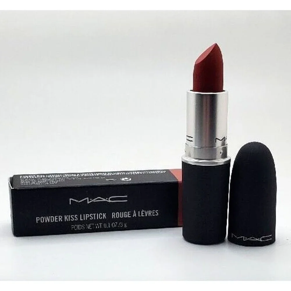 MAC DEVOTED TO CHILI #916 Lipstick ~ Warm Brick Red ~Powder Kiss Matte~ ` NIB